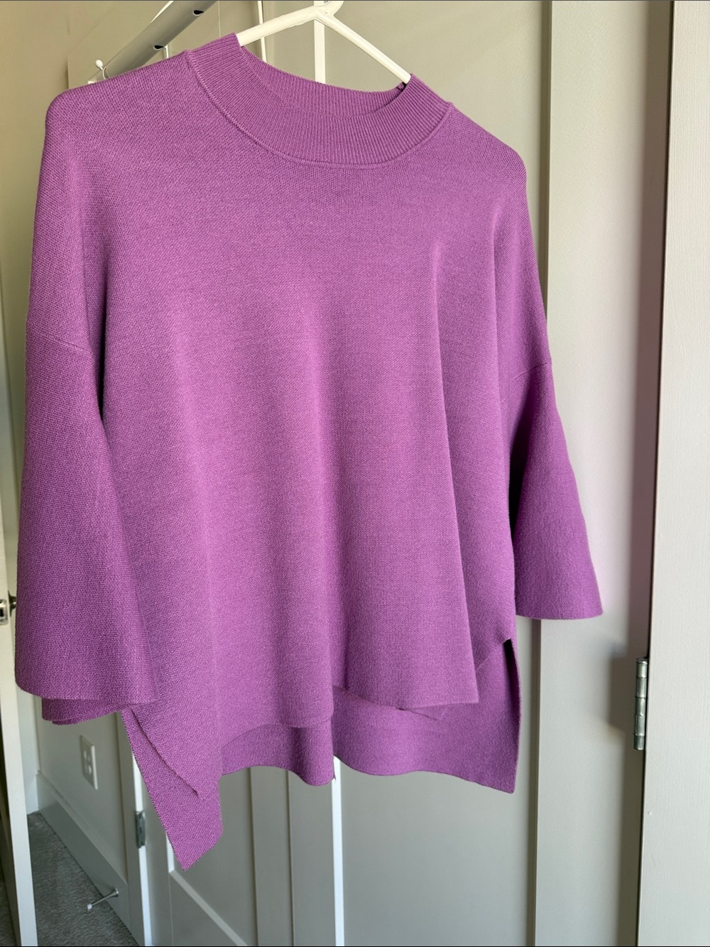 Zenana Outfitters Lavender-Purple Relaxed Mock Neck Sweater